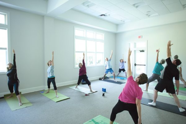 senior yoga class wide