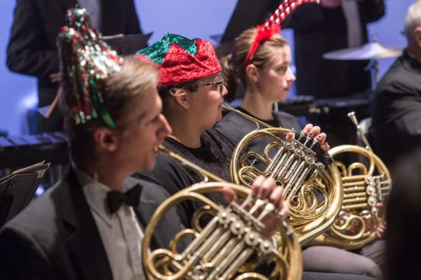 Close-up of symphony christmas performance