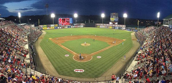 panoramic shot of baseball game