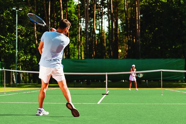 playing tennis